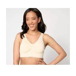 QVC Anybody Intimates Wireless Cuplift Seamless Bra Size XL‎ Pearl